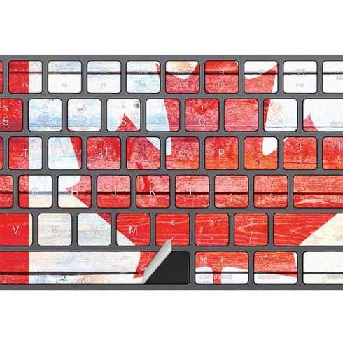 Canada Flag Light Wood Magic Keyboard with Numeric Keypad Skin